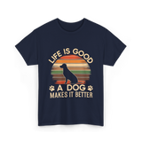 Life Is Good Dog T-Shirt - Navy