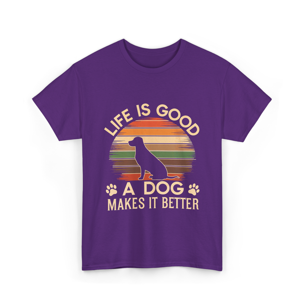 Life Is Good Dog T-Shirt - Purple