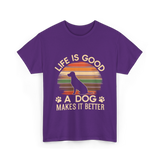 Life Is Good Dog T-Shirt - Purple