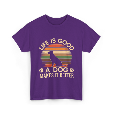 Life Is Good Dog T-Shirt - Purple