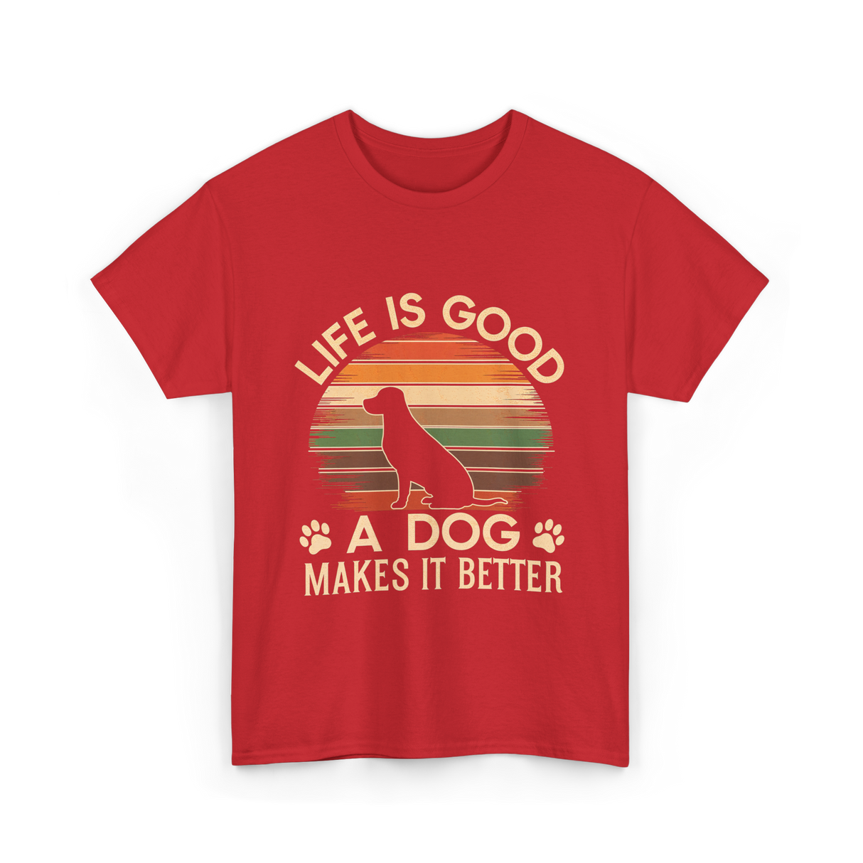 Life Is Good Dog T-Shirt - Red