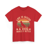 Life Is Good Dog T-Shirt - Red