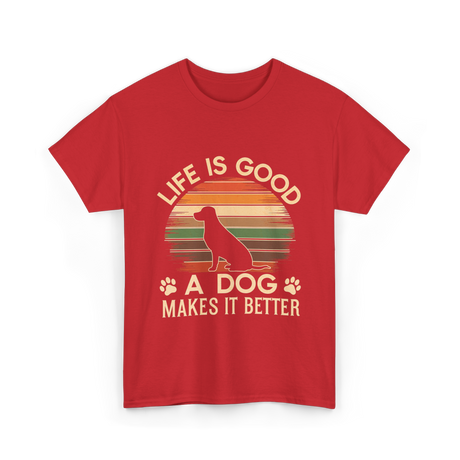 Life Is Good Dog T-Shirt - Red