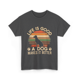 Life Is Good Dog T-Shirt - Dark Heather