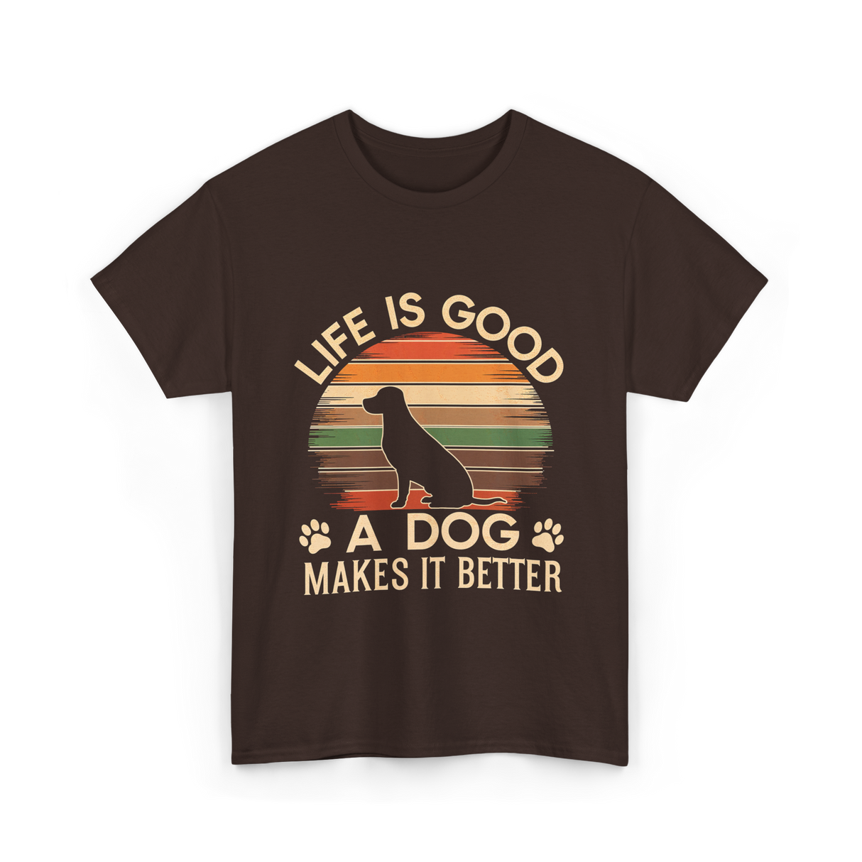 Life Is Good Dog T-Shirt - Dark Chocolate