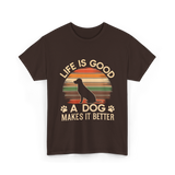 Life Is Good Dog T-Shirt - Dark Chocolate