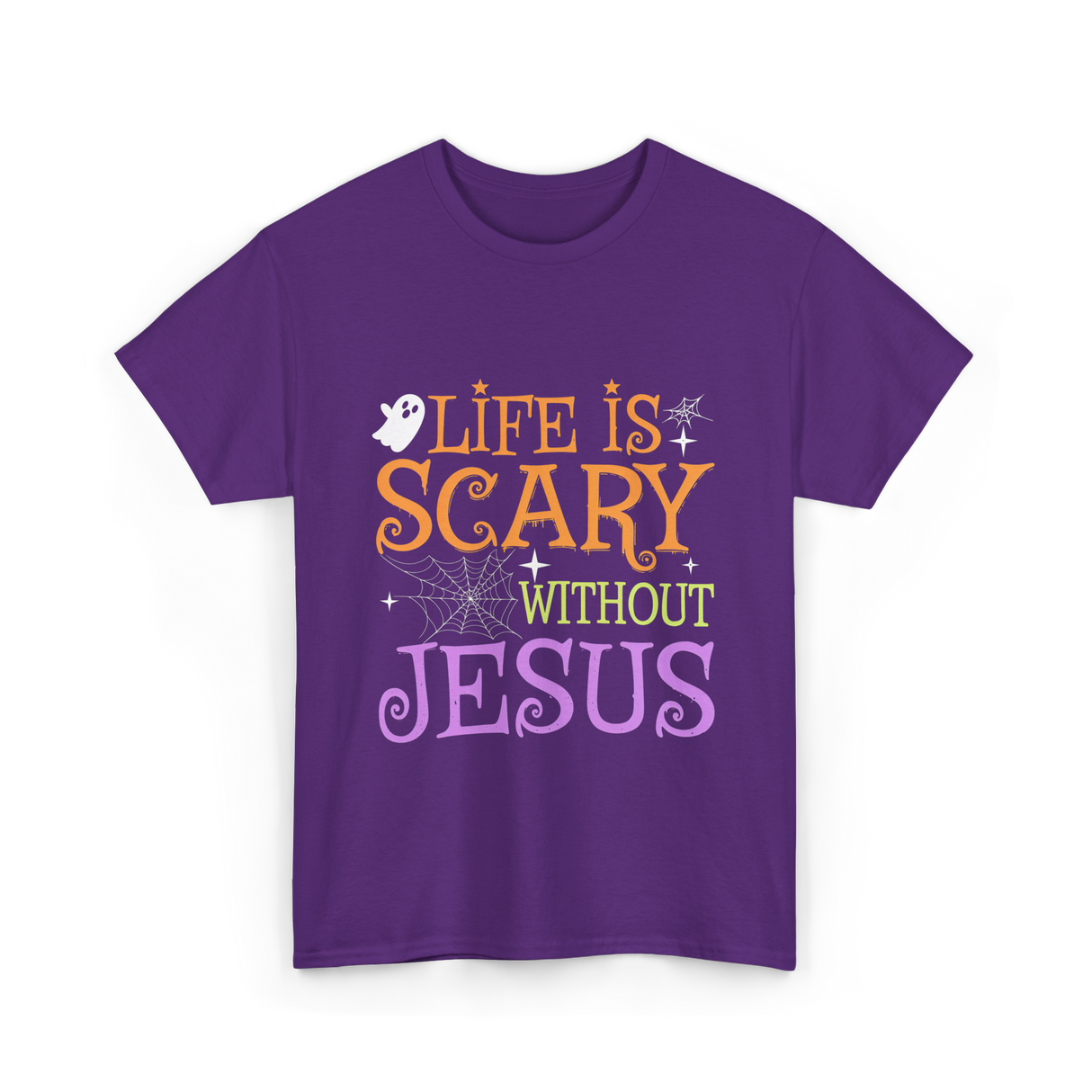 Life is Scary Jesus T-Shirt - Purple