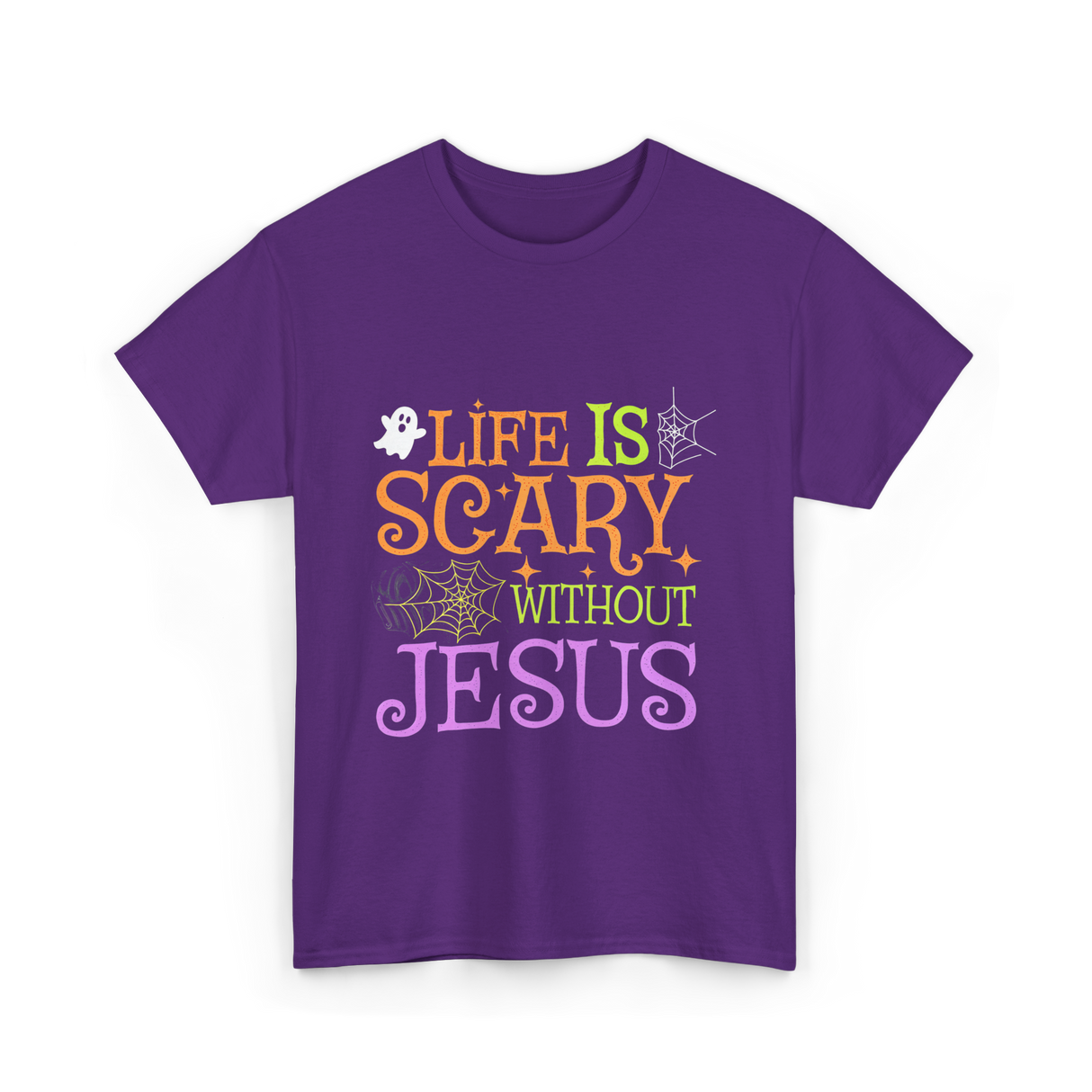 Life Is Scary Jesus T-Shirt - Purple