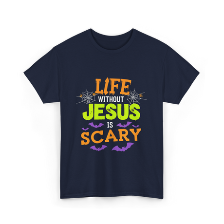 Life Without Jesus Scary T-Shirt - Navy