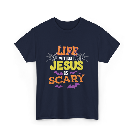 Life Without Jesus Scary T-Shirt - Navy