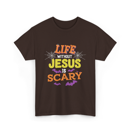 Life Without Jesus Scary T-Shirt - Dark Chocolate