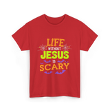 Life Without Jesus Scary T-Shirt - Red