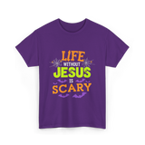 Life Without Jesus Scary T-Shirt - Purple