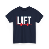 Lift Weightlifting Gym Workout T-Shirt - Navy