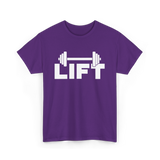 Lift Workout Weightlifting Strength T-Shirt - Purple