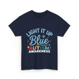 Light It Up Blue Autism Awareness T-Shirt - Navy