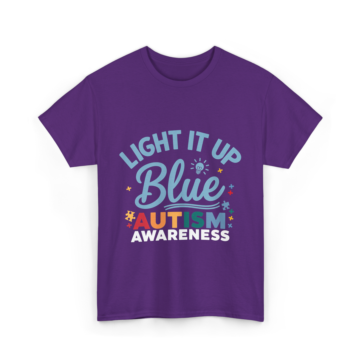 Light It Up Blue Autism Awareness T-Shirt - Purple