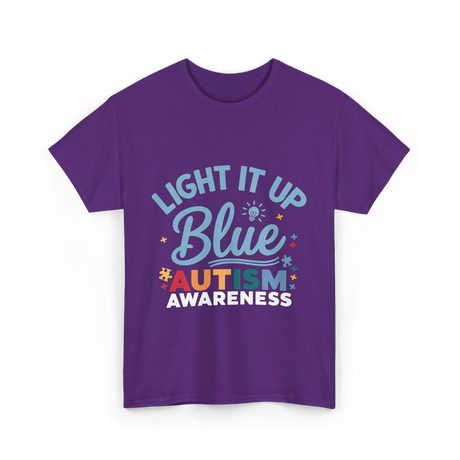 Light It Up Blue Autism Awareness T-Shirt - Purple