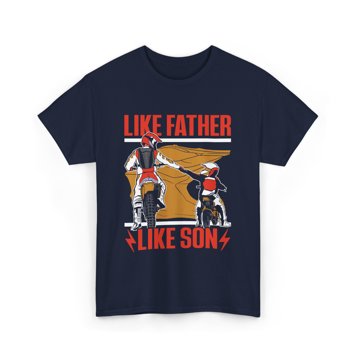 Like Father Like Son Biking T-Shirt - Navy