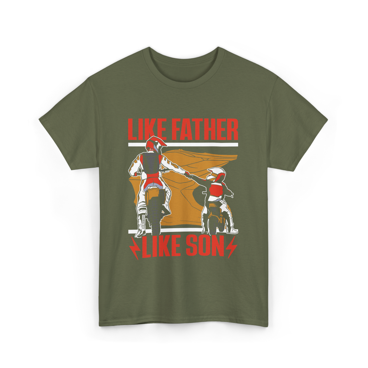 Like Father Like Son Biking T-Shirt - Military Green