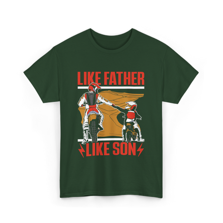 Like Father Like Son Biking T-Shirt - Forest Green