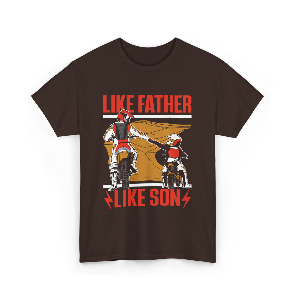 Like Father Like Son Biking T-Shirt - Dark Chocolate