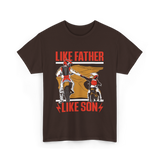 Like Father Like Son Biking T-Shirt - Dark Chocolate