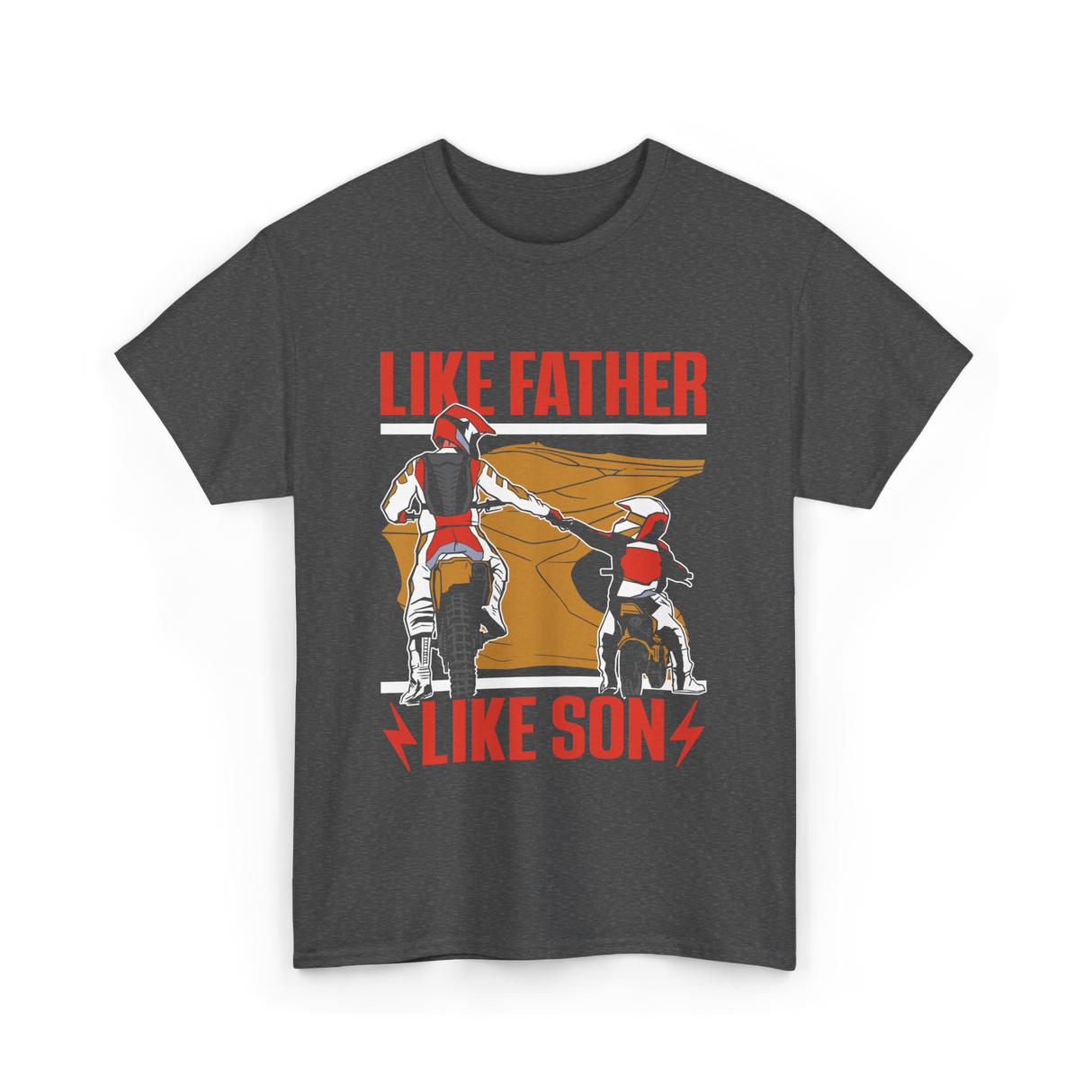 Like Father Like Son Biking T-Shirt - Dark Heather