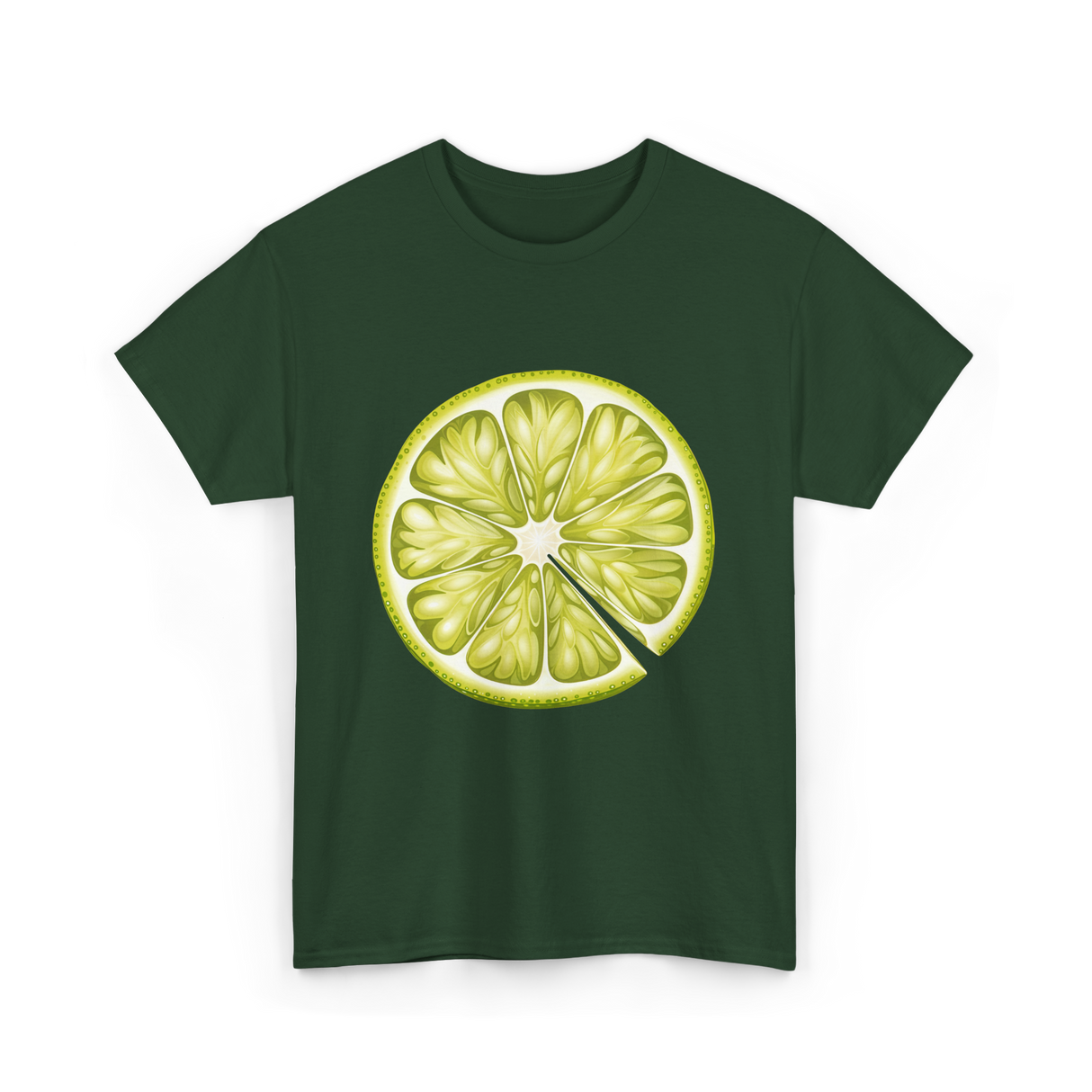 Lime Slice Fruit Costume T-Shirt - Forest Green