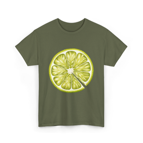 Lime Slice Fruit Costume T-Shirt - Military Green