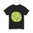 Lime Slice Fruit Design T-Shirt - Black