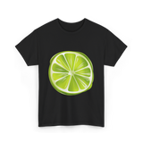 Lime Slice Fruit Design T-Shirt - Black