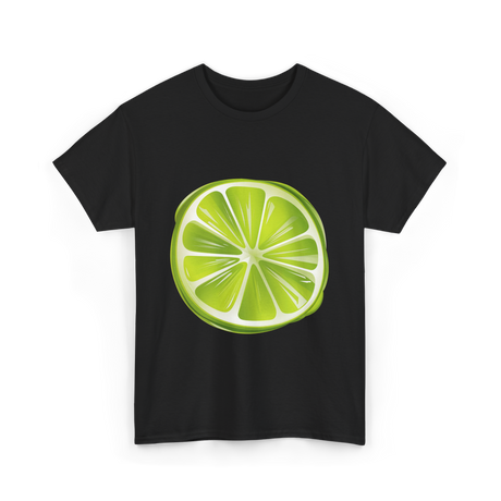 Lime Slice Fruit Design T-Shirt - Black