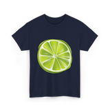 Lime Slice Fruit Design T-Shirt - Navy