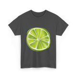 Lime Slice Fruit Design T-Shirt - Dark Heather