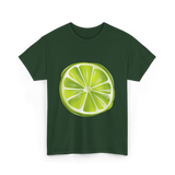 Lime Slice Fruit Design T-Shirt - Forest Green