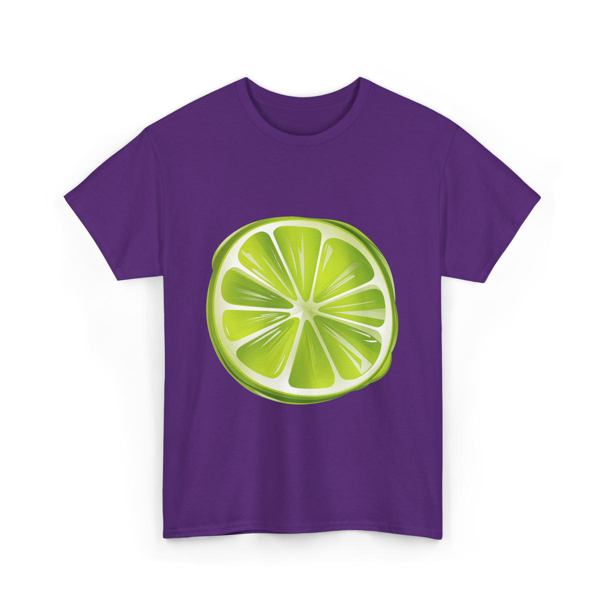 Lime Slice Fruit Design T-Shirt - Purple