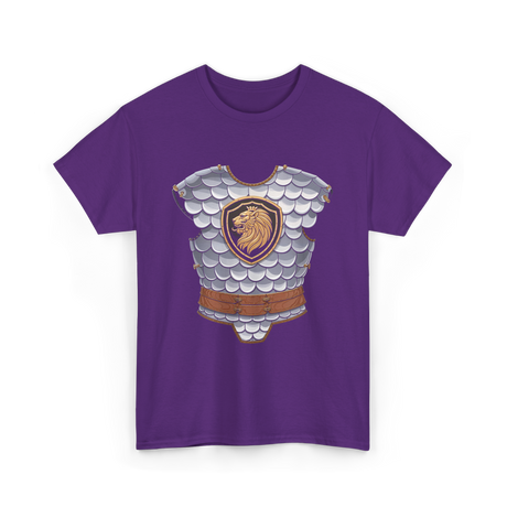 Lion Armor Medieval Knight T-Shirt - Purple