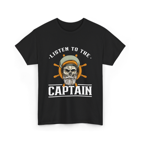 Listen To The Captain Nautical Adventure T-Shirt - Black