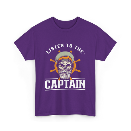 Listen To The Captain Nautical Adventure T-Shirt - Purple