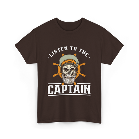Listen To The Captain Nautical Adventure T-Shirt - Dark Chocolate