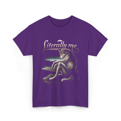 Literally Me Wolf Artwork T-Shirt - Purple