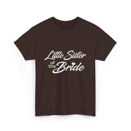 Little Sister of Bride Wedding T-Shirt - Dark Chocolate