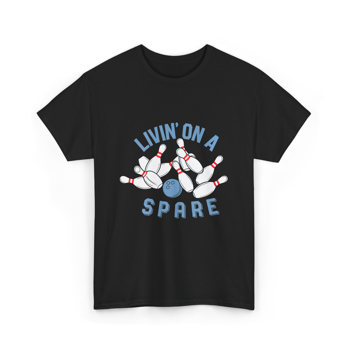 Livin on a Spare Bowling T-Shirt - Black