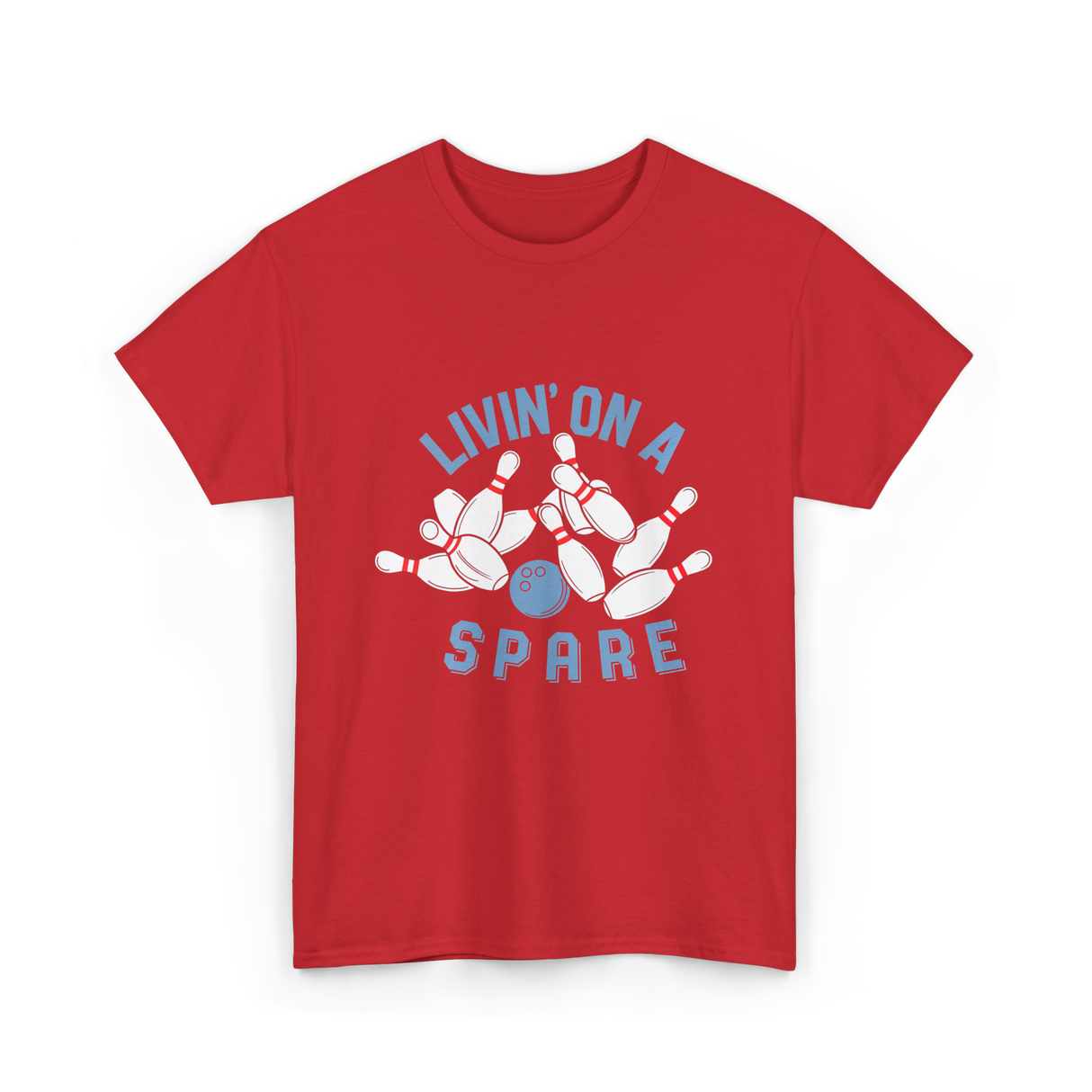 Livin on a Spare Bowling T-Shirt - Red