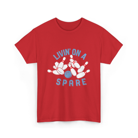 Livin on a Spare Bowling T-Shirt - Red