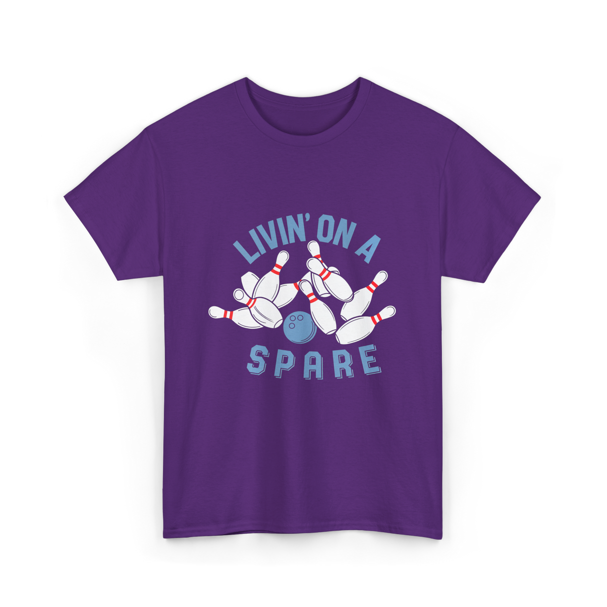 Livin on a Spare Bowling T-Shirt - Purple