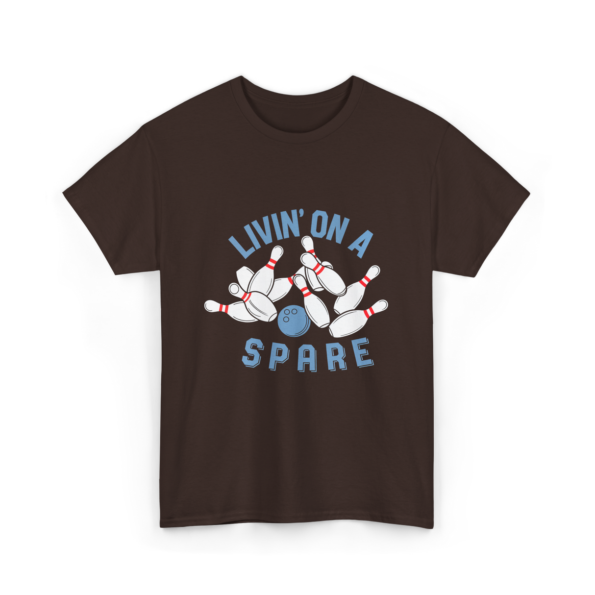 Livin on a Spare Bowling T-Shirt - Dark Chocolate