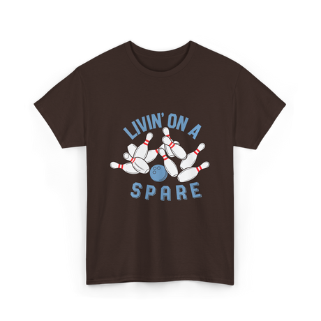 Livin on a Spare Bowling T-Shirt - Dark Chocolate