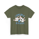 Livin on a Spare Bowling T-Shirt - Military Green